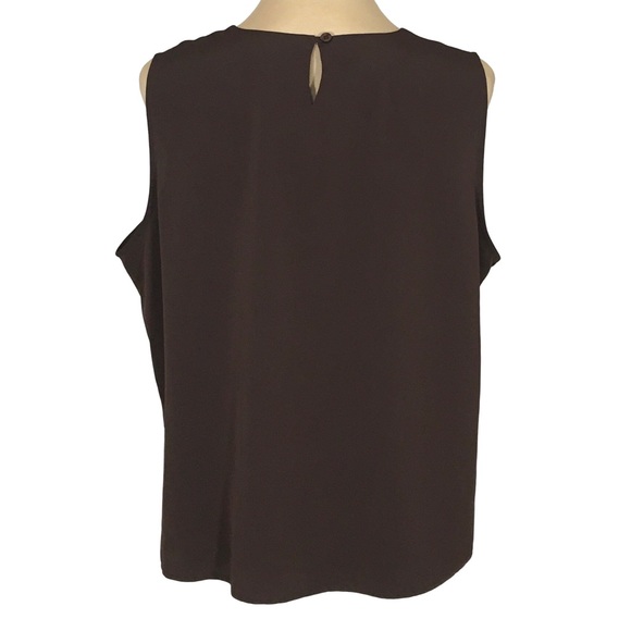 Notations Brown Layering Office Sleeveless Top, Women's XL - Picture 3 of 8